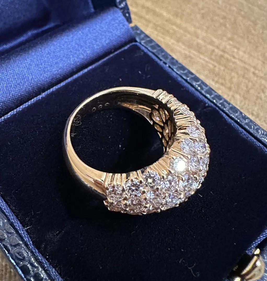 Diamond Pave Dome Ring 3.80 carat total weight in 18k Yellow Gold In Excellent Condition For Sale In La Jolla, CA