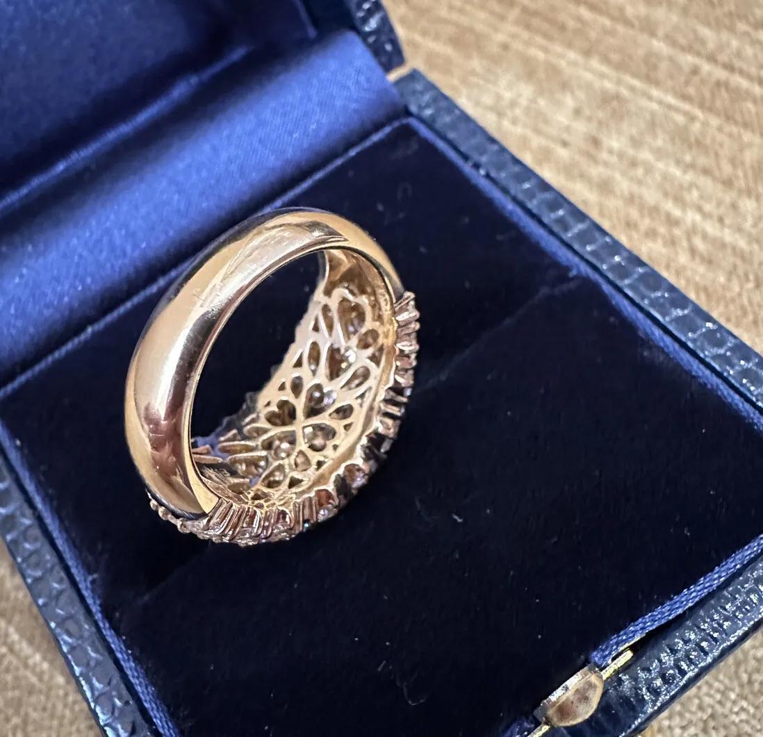 Diamant Pave Dome Ring 3,80 Karat Gesamtgewicht in 18k Gelbgold für Damen oder Herren im Angebot