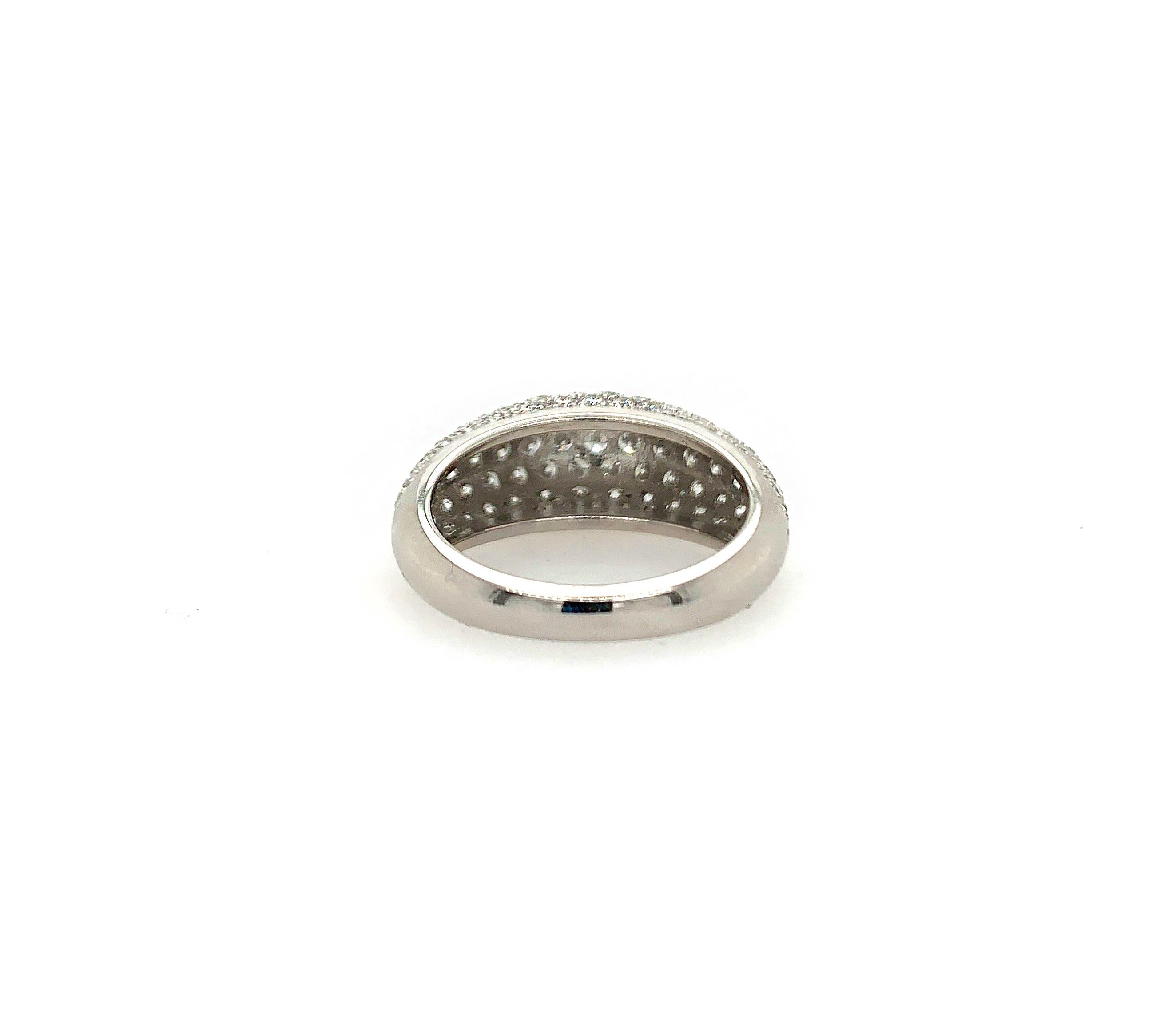 Contemporary Diamond Pave Dome Ring For Sale