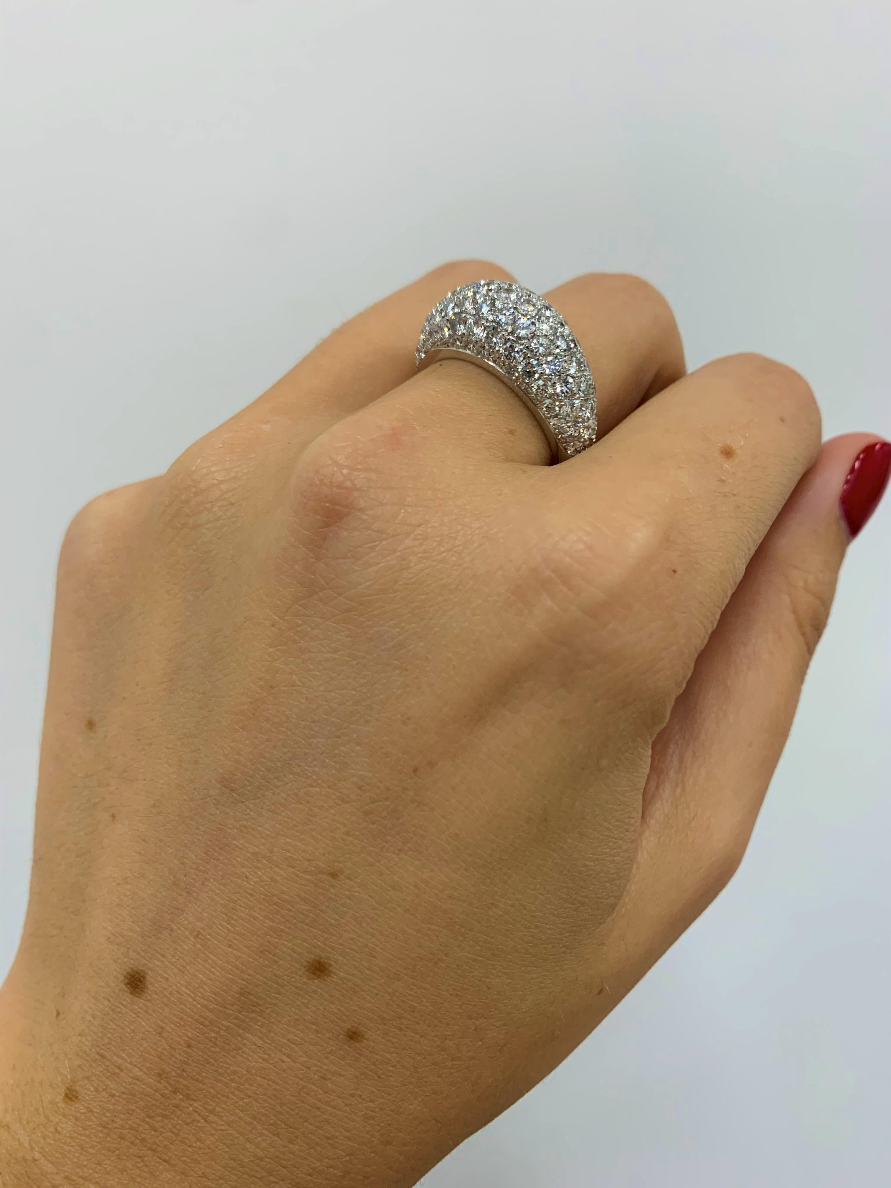 Diamond Pave Dome Ring In New Condition For Sale In Los Angeles, CA