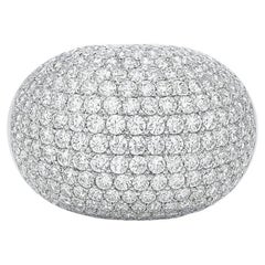 Diamond Pavé Domed Cocktail Ring in 18K White Gold