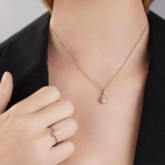 Diamantpavé-Halskette in Tropfenform aus 18k Roségold