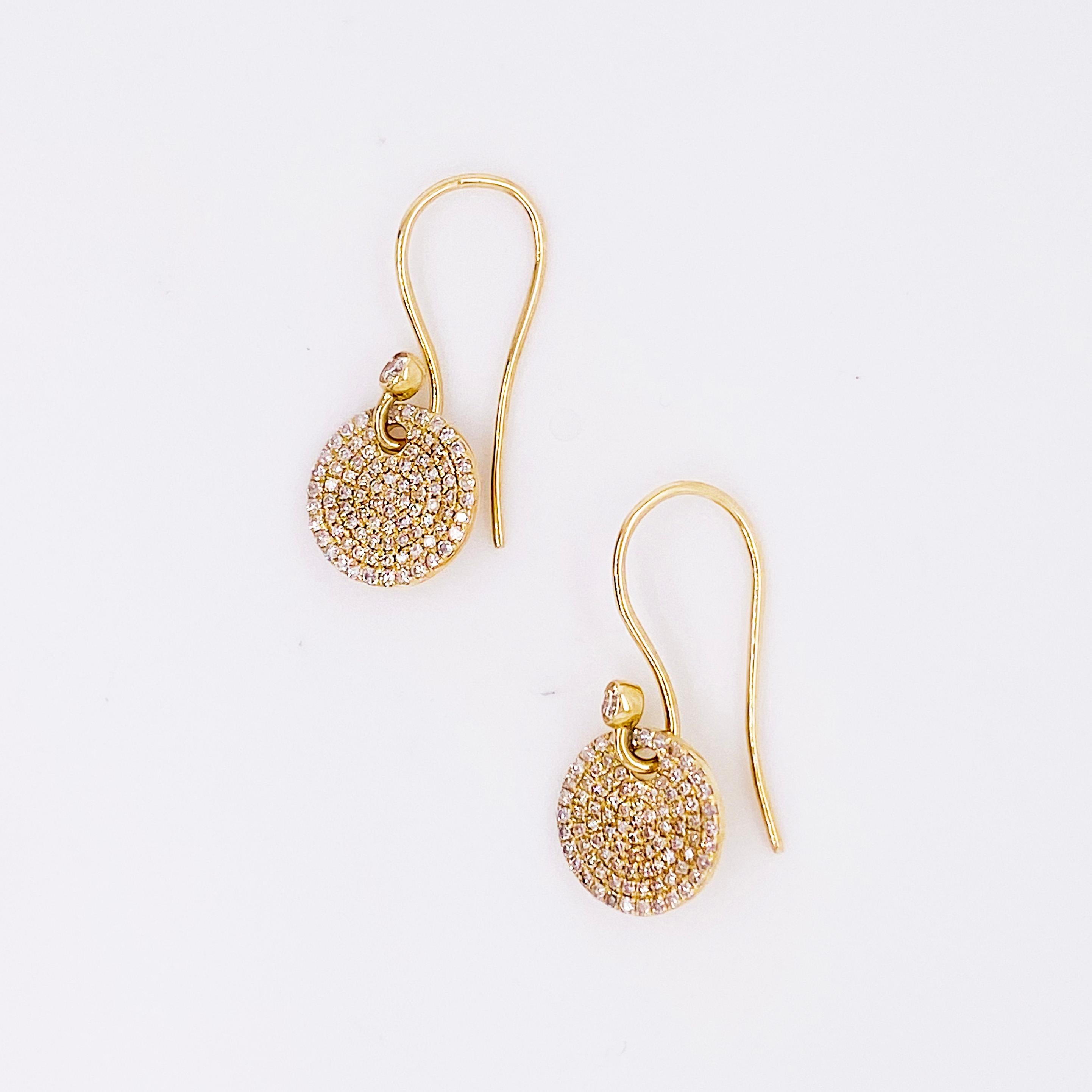 Would you like to sparkle and glitter from every angle?  It's possible with these amazing diamond disk earrings that are 200 pave set diamonds!  Pave means 
