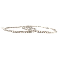 Pendientes de aro grandes con pavé de diamantes y eternidad Oro blanco de 18k