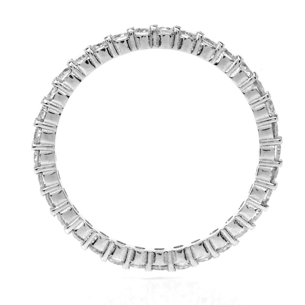 Art Deco Diamond Pave Eternity 18k White Gold  Band Ring