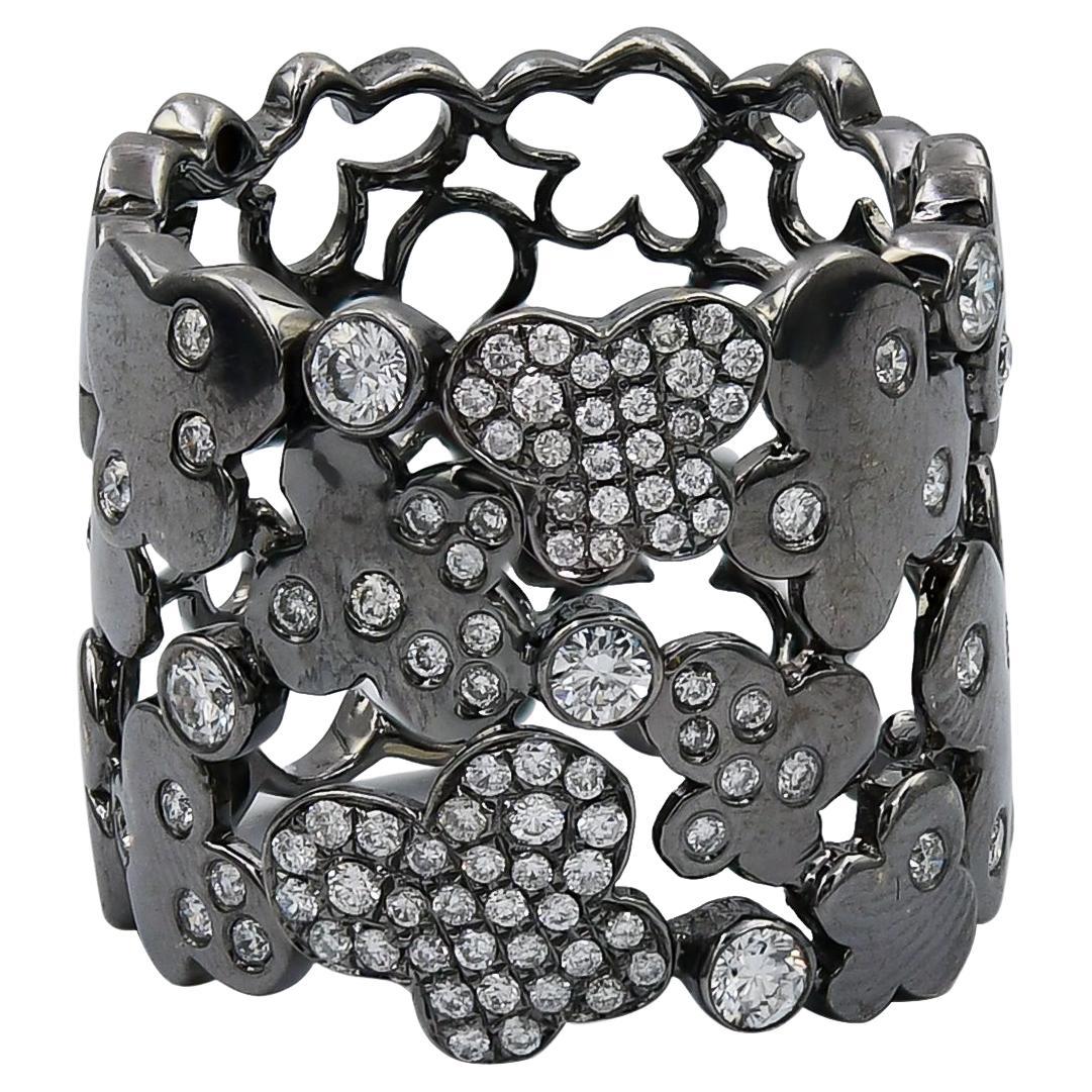 Diamond Pave Filigree Wide Band Ring