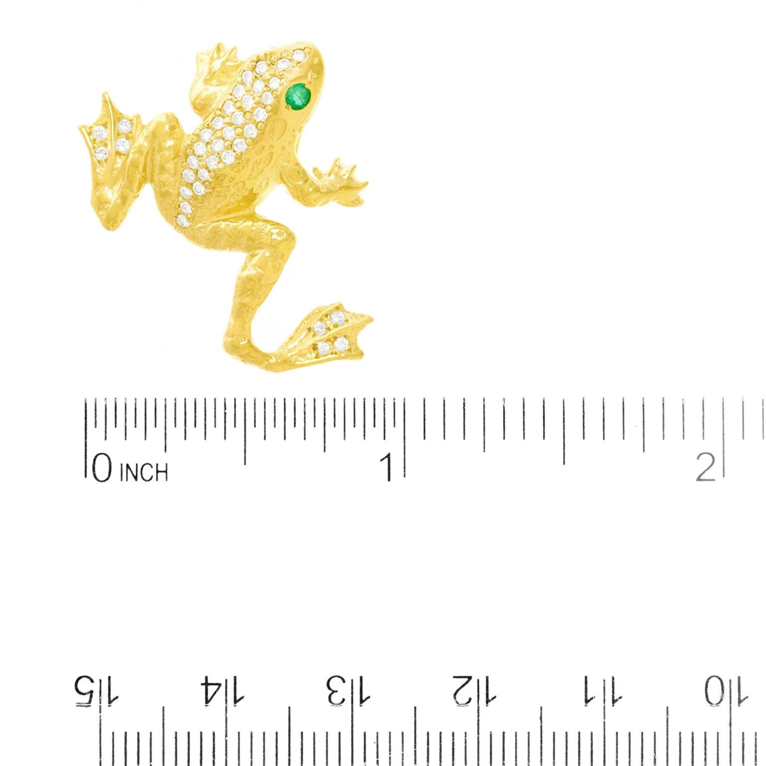 Diamond Pave Frog Brooch 1