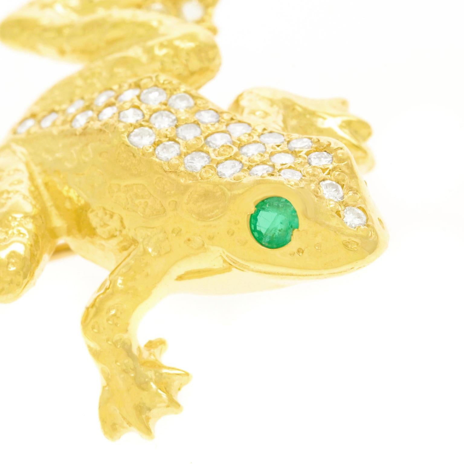 Diamond Pave Frog Brooch 2