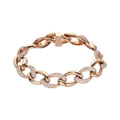 Diamond Pave Gold Chain Link Bracelet