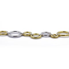 Diamond Pavé Gold Circle Link Bracelet