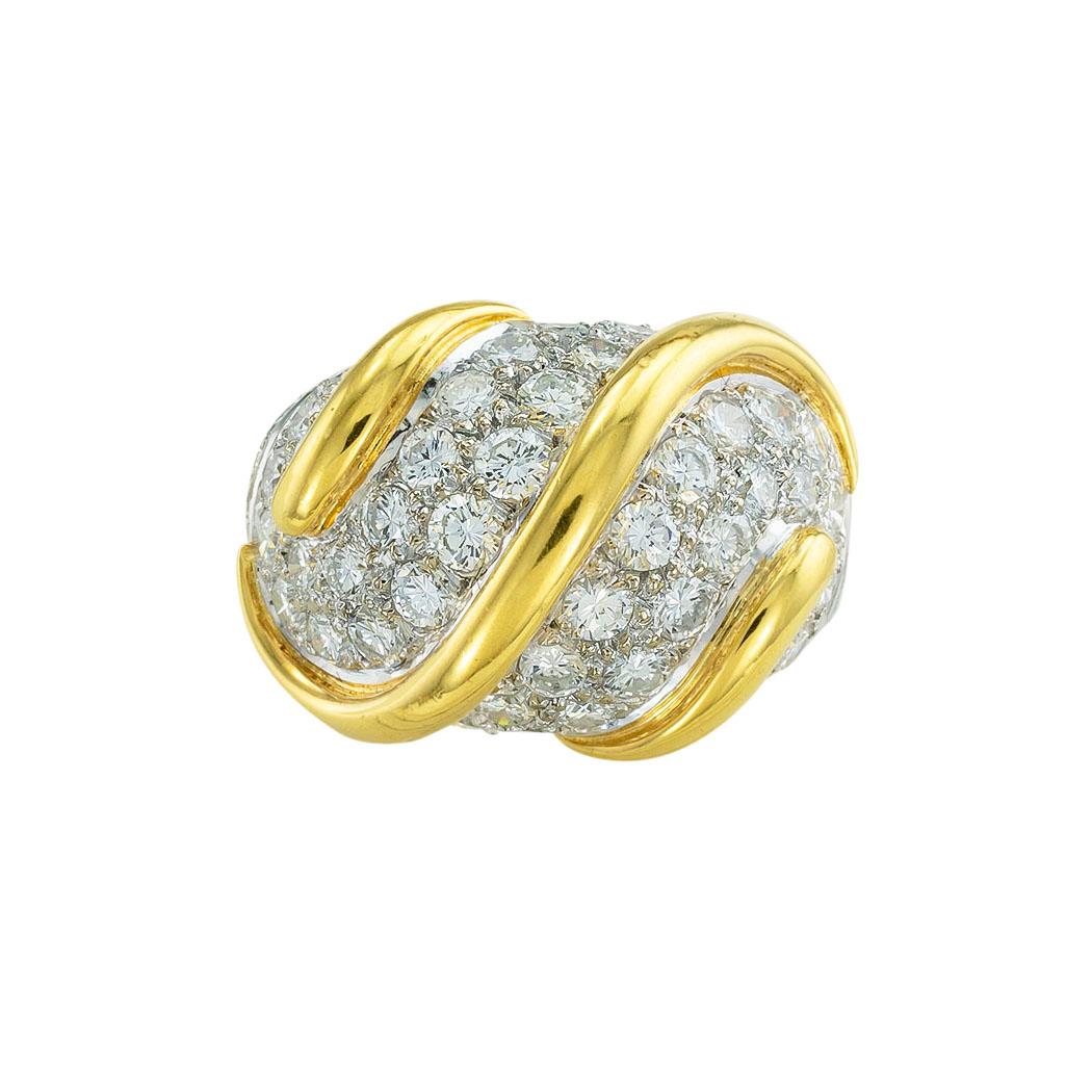 Women's Diamond Pave Gold Dome Ring