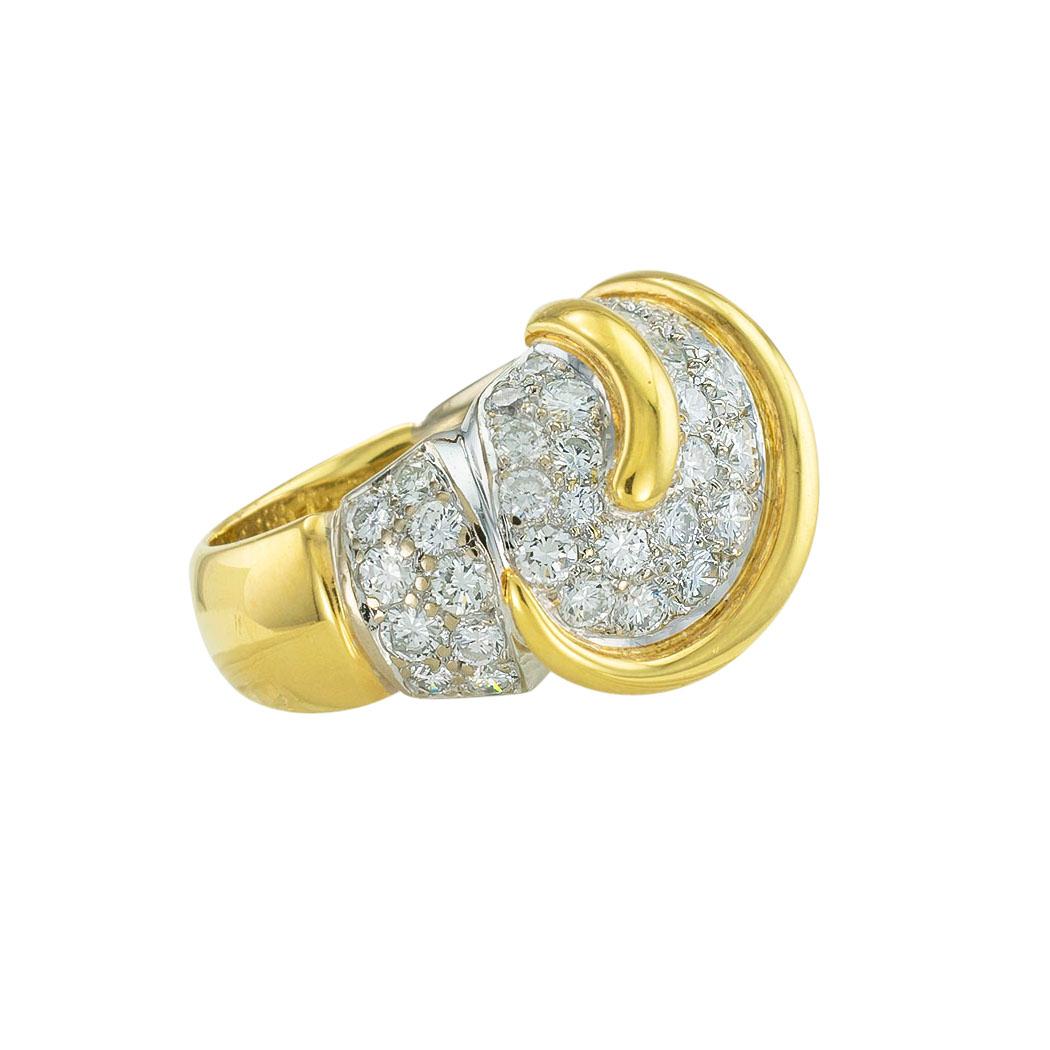 Diamond Pave Gold Dome Ring 1