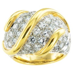 Diamond Pave Gold Dome Ring