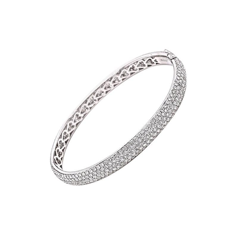 Pave Diamond Gold Eternity Bracelet at 1stDibs