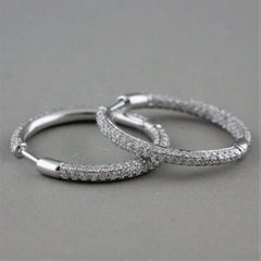 Diamond Pavé Gold Hoop Earrings