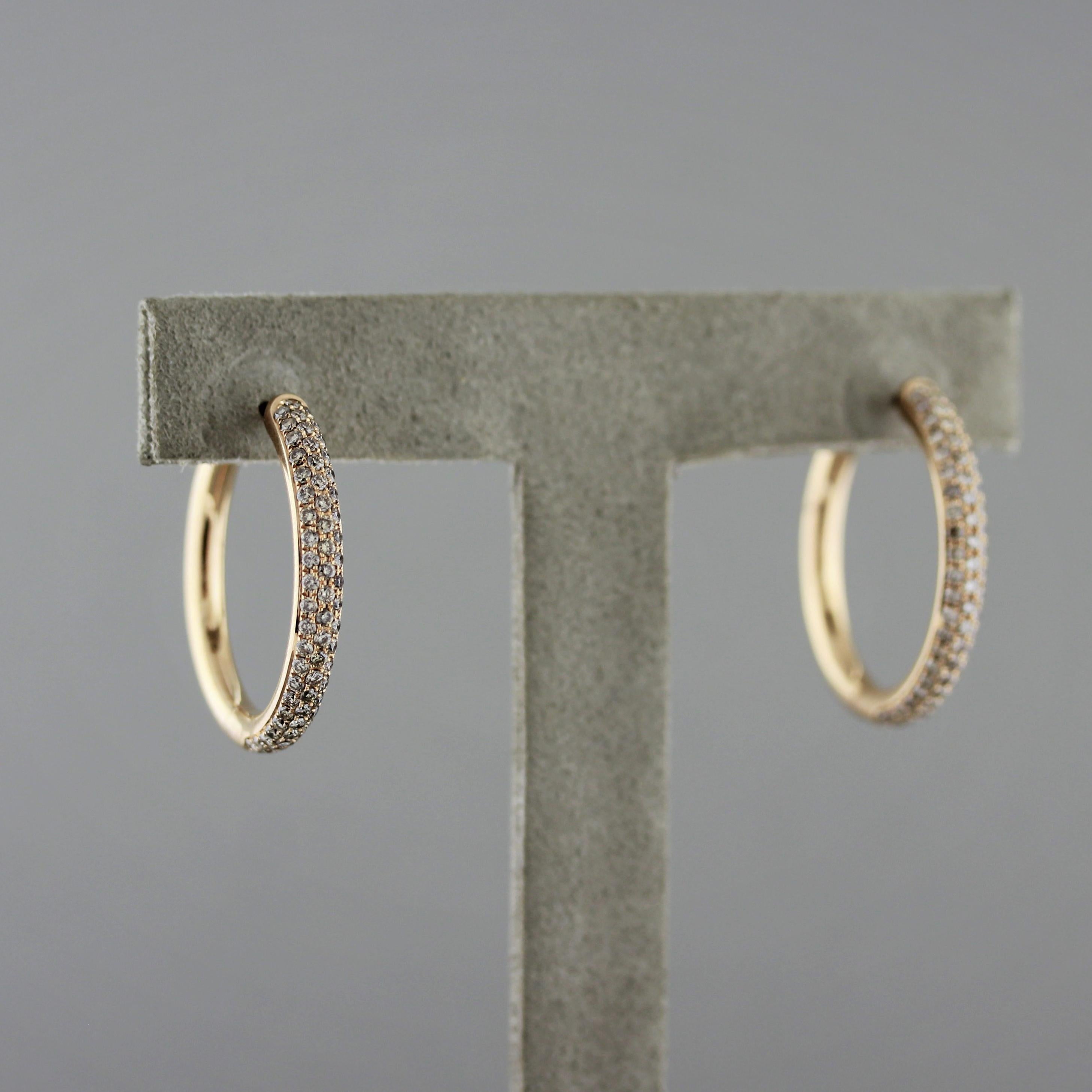 Women's Diamond Pavé Gold Hoop Earrings