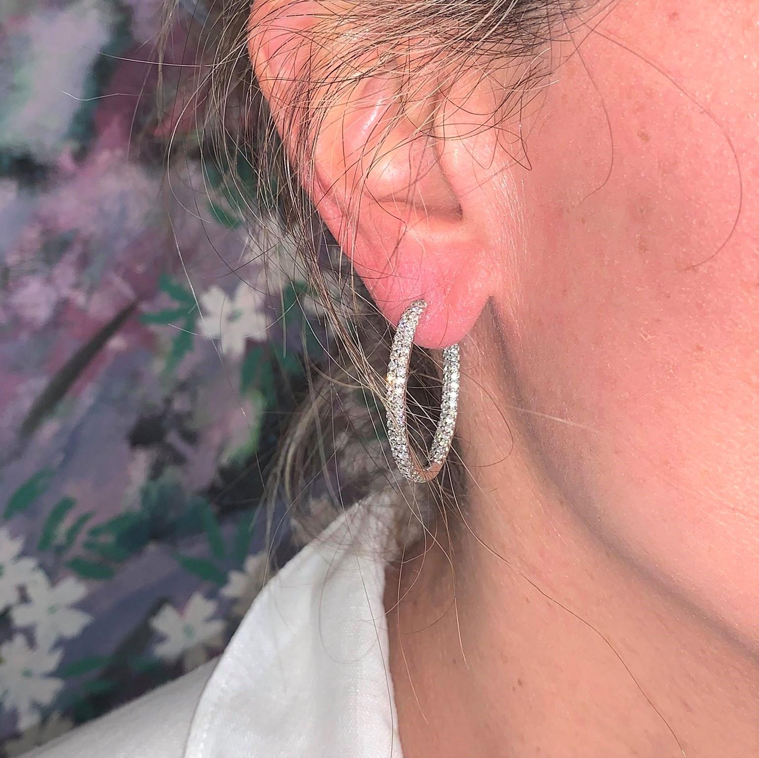 Diamond Pavé Gold Hoop Earrings 1