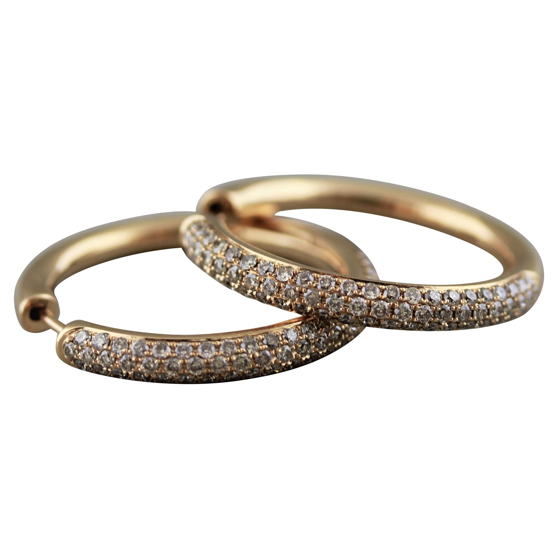 Diamond Pavé Gold Hoop Earrings