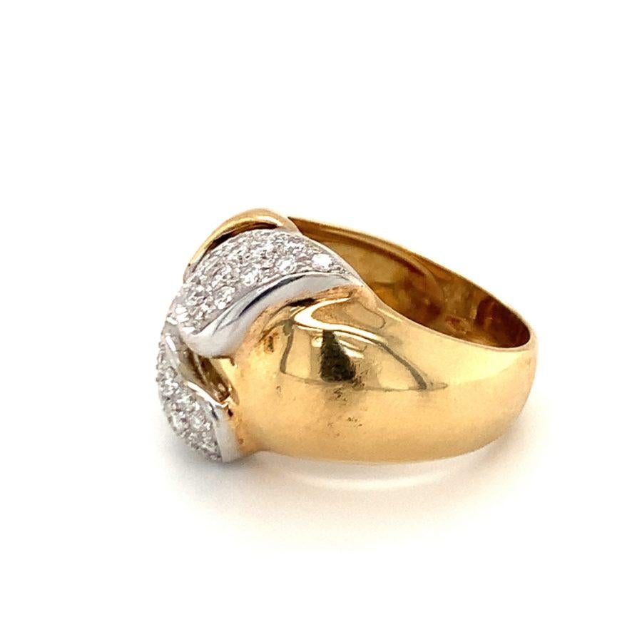 Diamond Pave Gold Ring, circa 1970s In Good Condition For Sale In Beverly Hills, CA