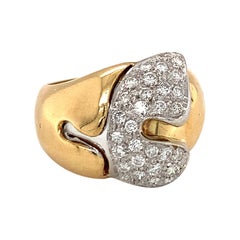 Bague en or pavée de diamants, circa 1970