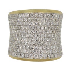 Diamond Pave Gold Wide Band Ring