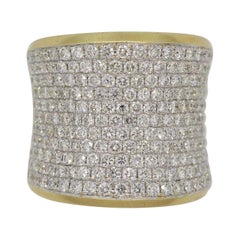 Diamond Pave Gold Wide Band Ring