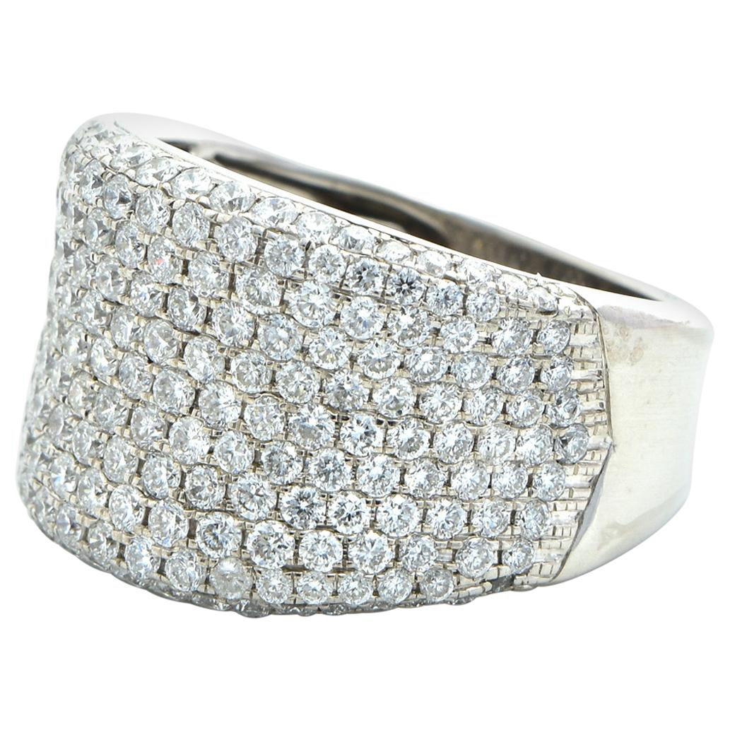 Diamond Pave Half Band set in 14k White Gold For Sale