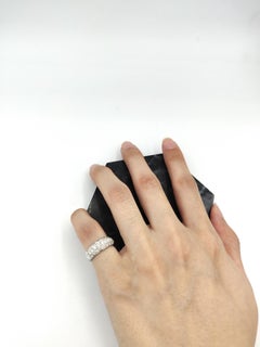 Diamond Pavé Half Round 18 Karat White Gold Band Ring