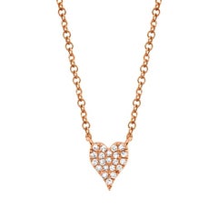 Diamond Pave Heart Pendant Necklace - Mini