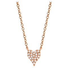 Halskette mit Diamant-Pavé-Herz-Anhänger - Mini