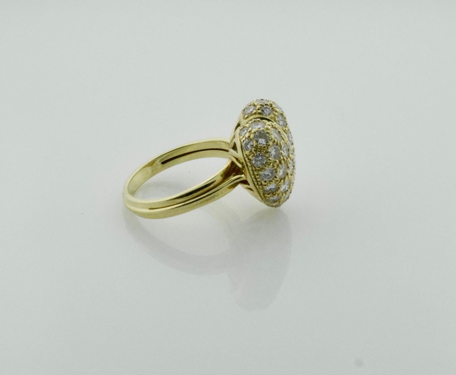 Modern Diamond Pave' Heart Ring in 18 Karat 2.54 Carat