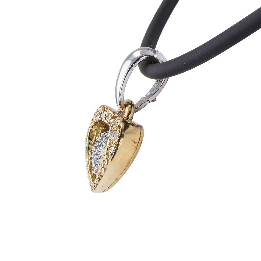 Contemporary Diamond Pave Heart-Shaped Pendant