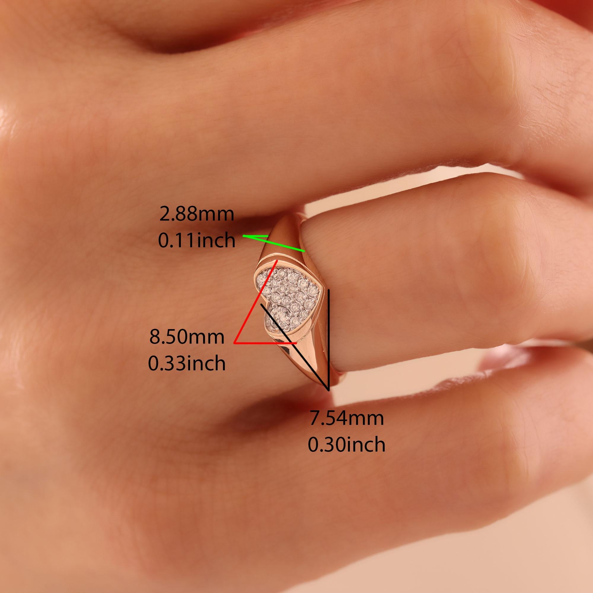 in vendita:  Anello con cuore con pavé di diamanti 4