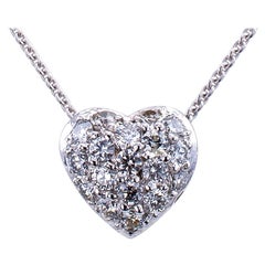 Diamond Pave Heart Slide White Gold Necklace