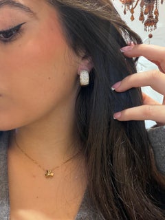 Diamond Pavé Huggie Dome Earrings 3.00 Carat Solid 18K Gold Statement Pair