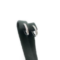 Diamond Pave Huggie Earrings in 18 Karat White Gold