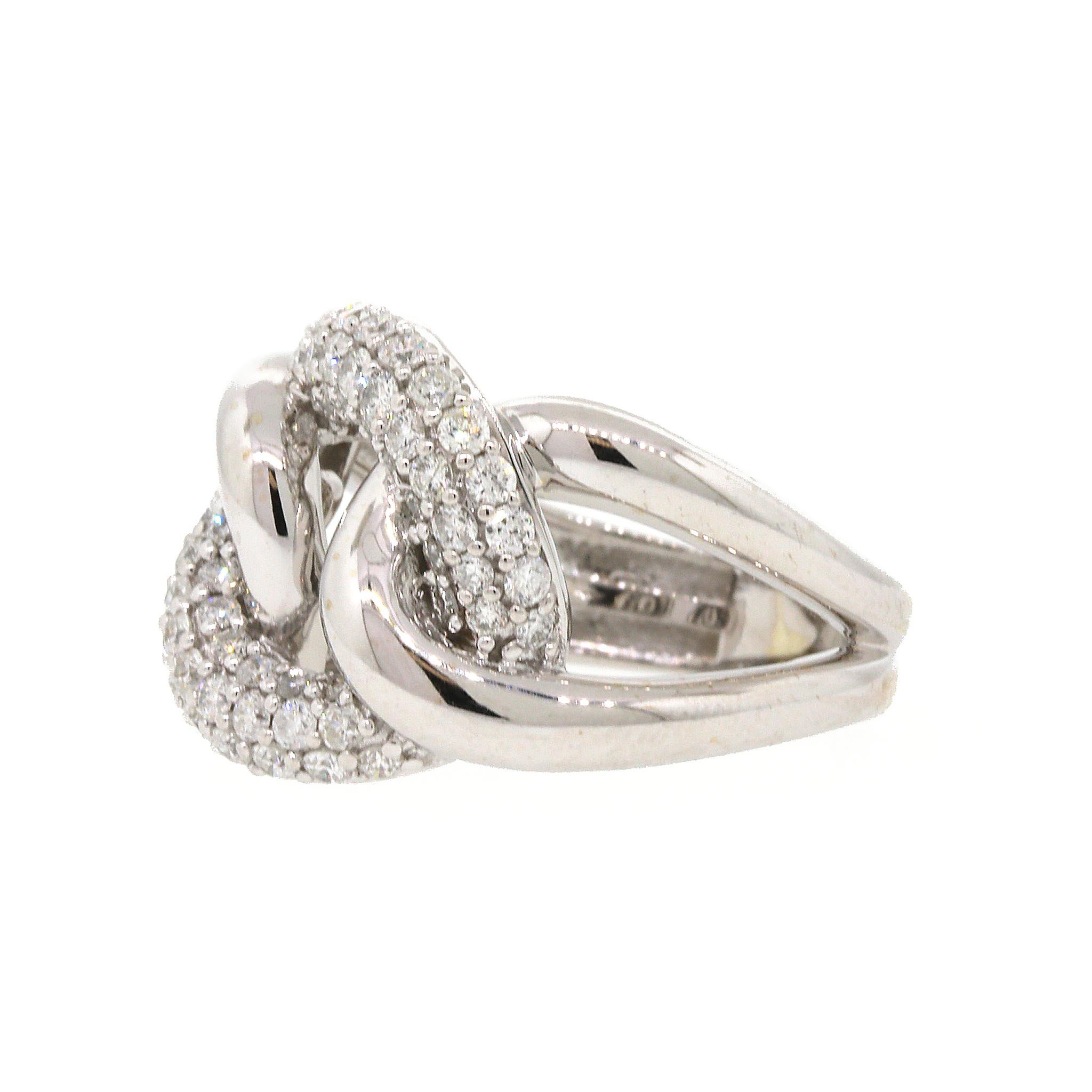 Diamond Pave Knot Ring In Good Condition For Sale In New York, NY