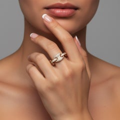 Diamond Pave Link 14K (or 18k upon request) Yellow Gold Chain Ring