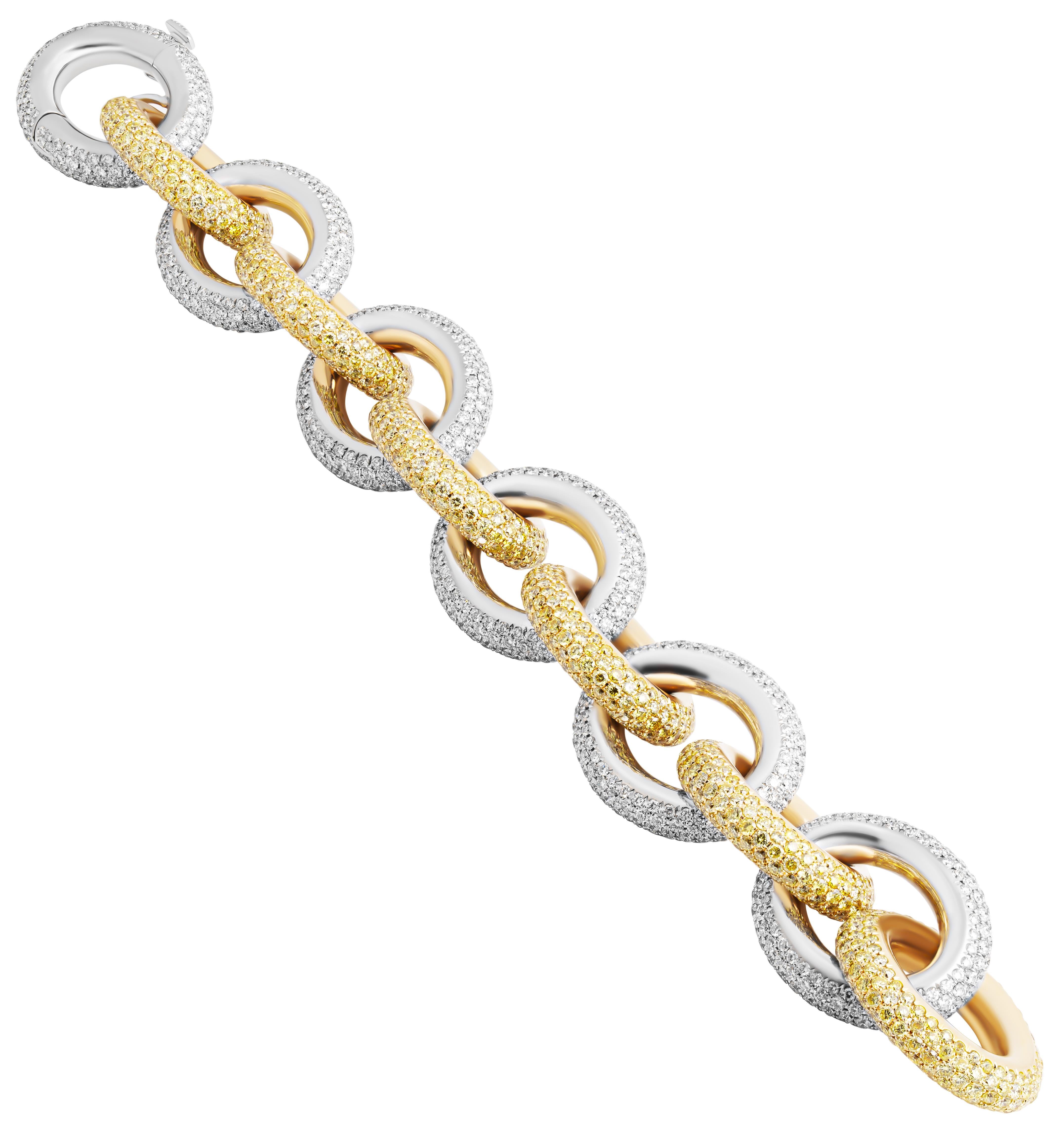 Diamant Pave Link Armband (Moderne) im Angebot