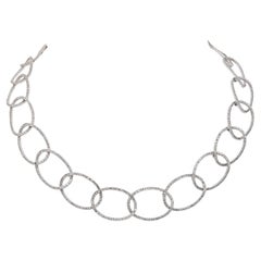 Diamond Pave Link Collar Necklace in 18kt Gold