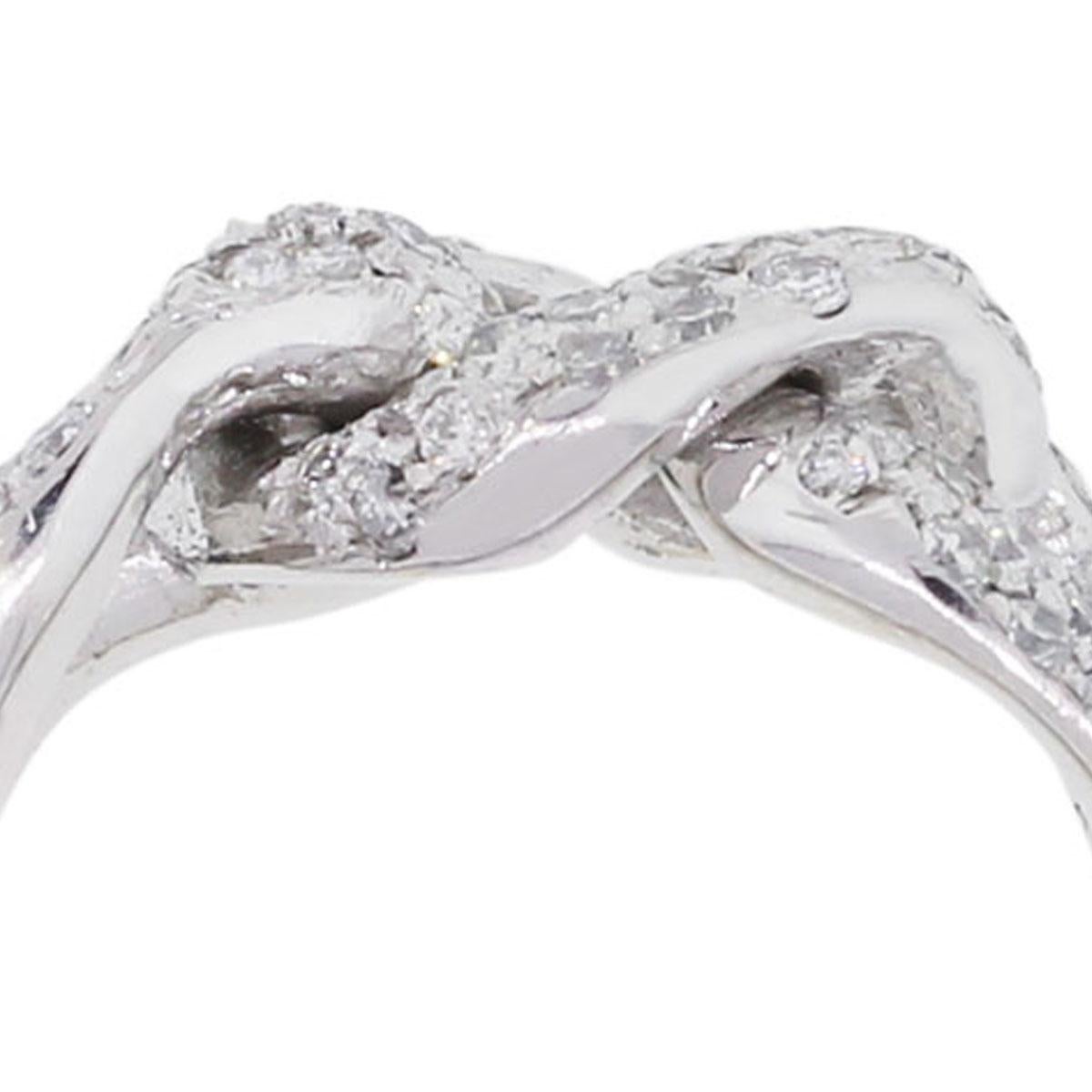 Diamond Pave Link Ring In Excellent Condition In Boca Raton, FL