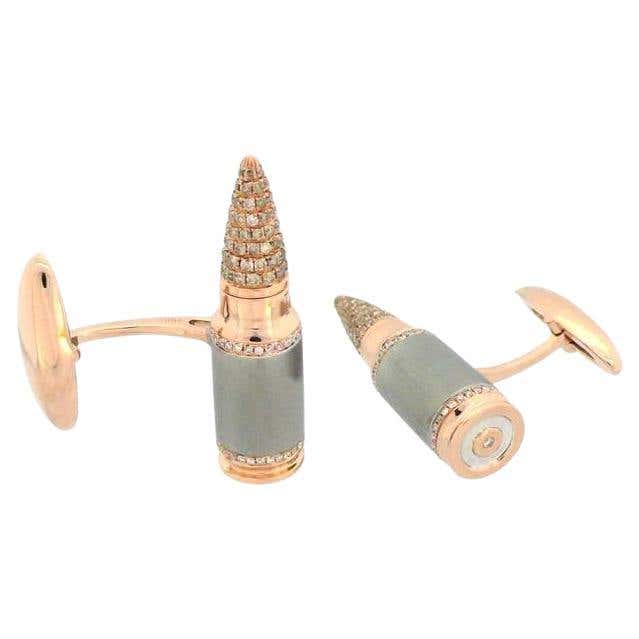 Diamond Pave Luxury Sharp Bullet 18 Karat Solid Gold Statement Unique ...