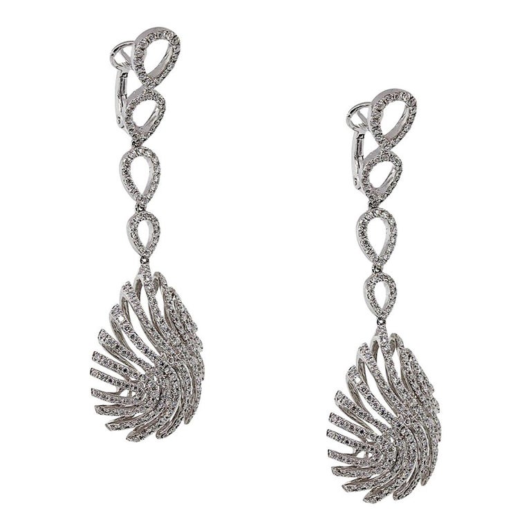 Cleo Pave Link Post Drop Earrings, Silver main image 0