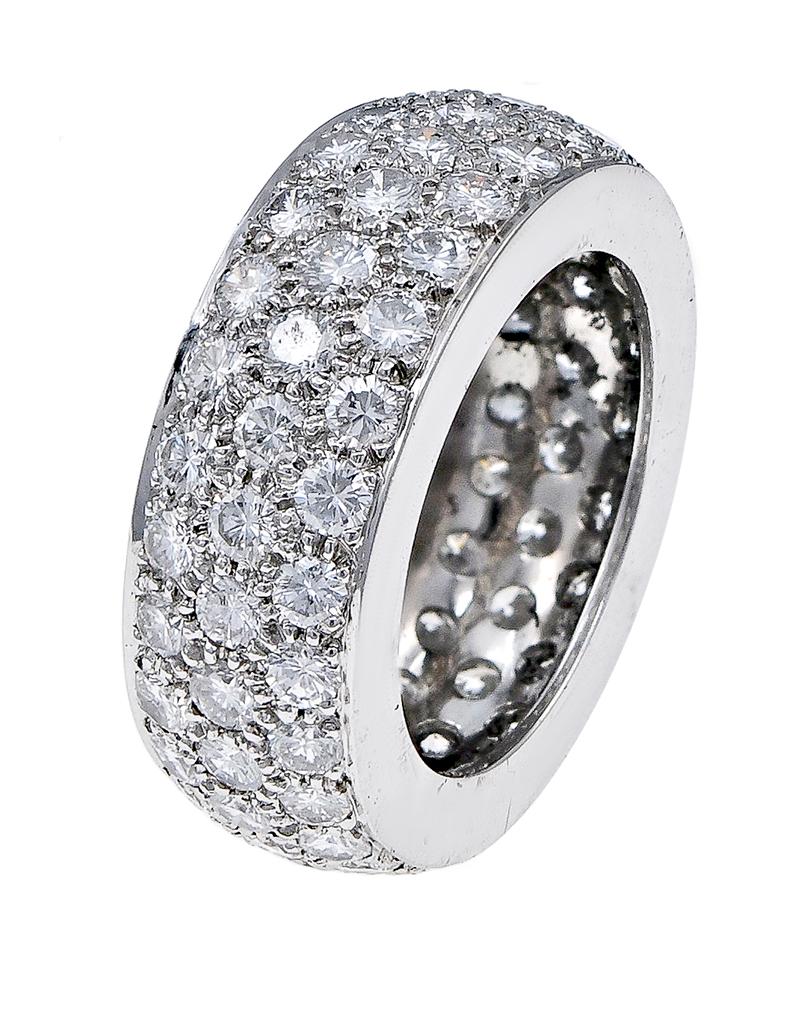 Contemporary Diamond Pave Ring, 18K