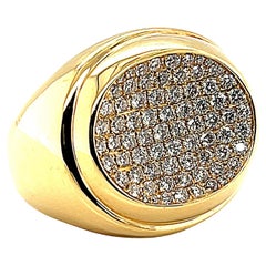 Diamond Pave Ring in 18k Yellow Gold, 1.94 Carat Total