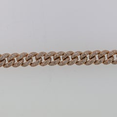 Diamond Pave Rose Gold Cuban Link Bracelet