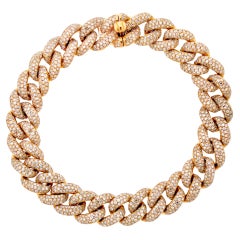 Diamond Pave Rose Gold Cuban Link Bracelet
