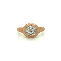 Diamond Pave Cocktail Ring in White and Brushed Rose Gold, .22 Carat Total