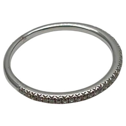 Diamond Pave Set 14K White Gold Dainty Thin Classic Band Ring