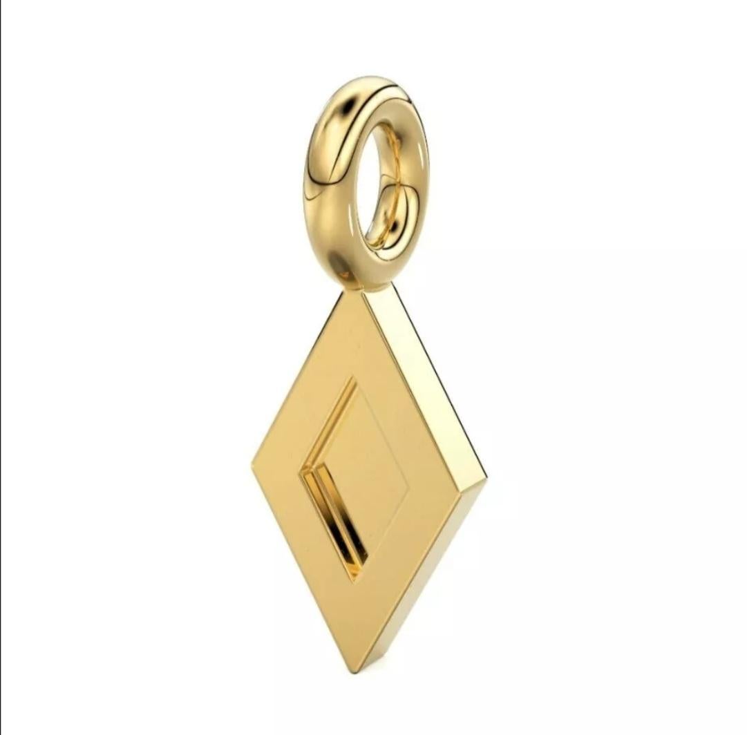 Diamond Pave Setting Charm Pendant 14K Solid Gold Jewelry Supplies diamond charm For Sale 2